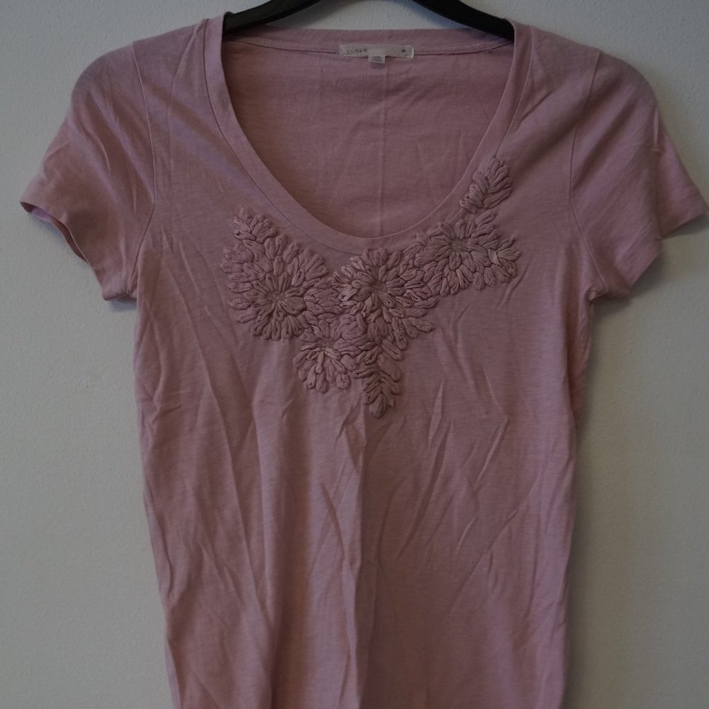 J.Crew Tee Vee Soft Pink Embellished S